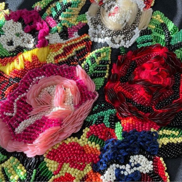 LIBERTINE RARE Sequin Embroidered Roses Hoodie - Picture 6 of 10